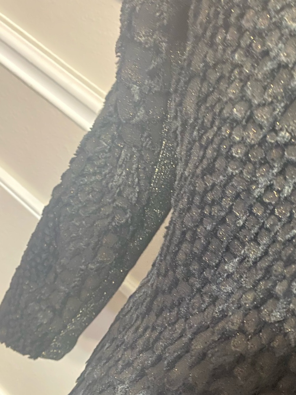 Textured Black Cropped Jacket - Picture 15 of 16